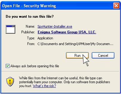 Open file security warning firefox